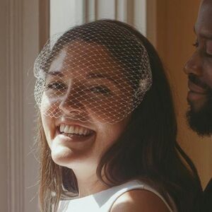 Elegant Handmade Birdcage Veil with Pearl Accents